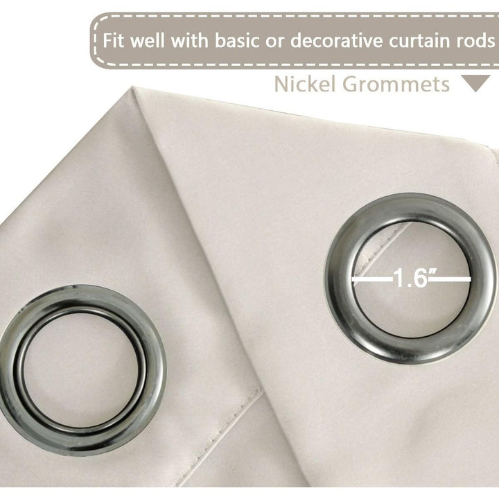 Extra Wide Blackout Curtain for Living Room Thermal Insulated Light Blocking Room Darkening Grommet Curtain Drapes for Patio Door/Bedroom/Home Theater, 100" Wide by 96" Long, 1 Panel, Cream - Just Closeouts Canada Inc.