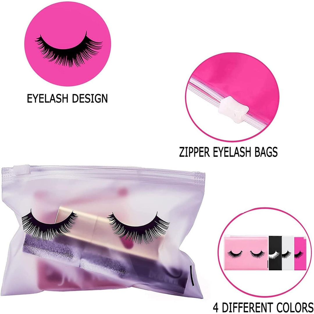 Eyelash-Pattern Zipper Makeup Pouches – 40 Pack, 6 × 4 Inches - Just Closeouts Canada Inc.