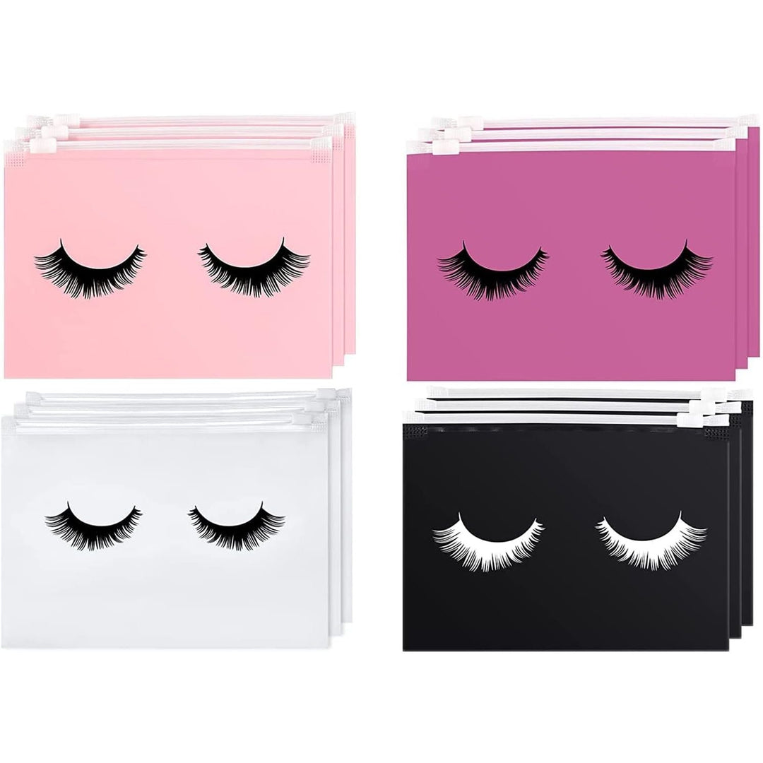 Eyelash-Pattern Zipper Makeup Pouches – 40 Pack, 6 × 4 Inches - Just Closeouts Canada Inc.
