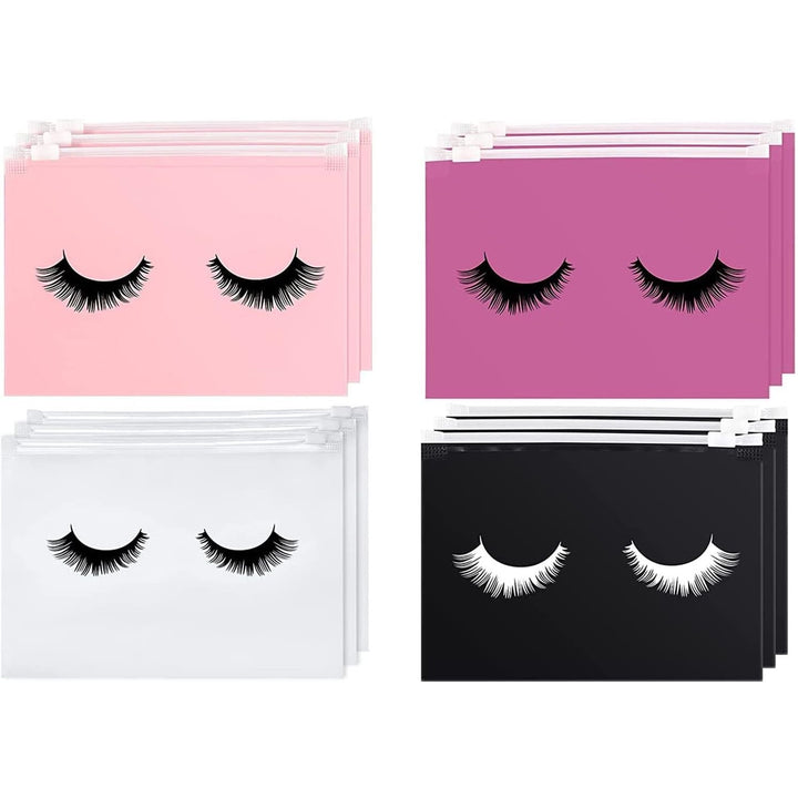 Eyelash-Pattern Zipper Makeup Pouches – 40 Pack, 6 × 4 Inches - Just Closeouts Canada Inc.