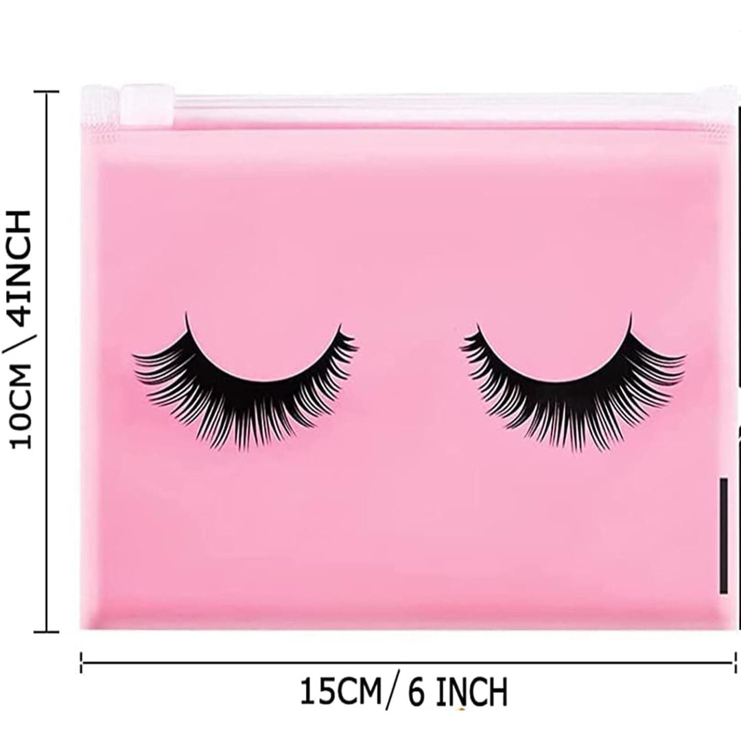 Eyelash-Pattern Zipper Makeup Pouches – 40 Pack, 6 × 4 Inches - Just Closeouts Canada Inc.
