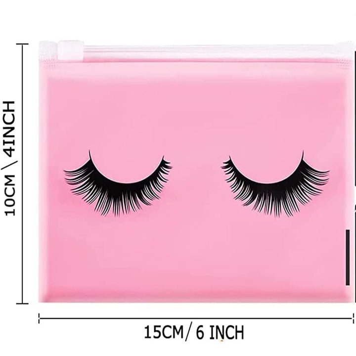 Eyelash-Pattern Zipper Makeup Pouches – 40 Pack, 6 × 4 Inches - Just Closeouts Canada Inc.