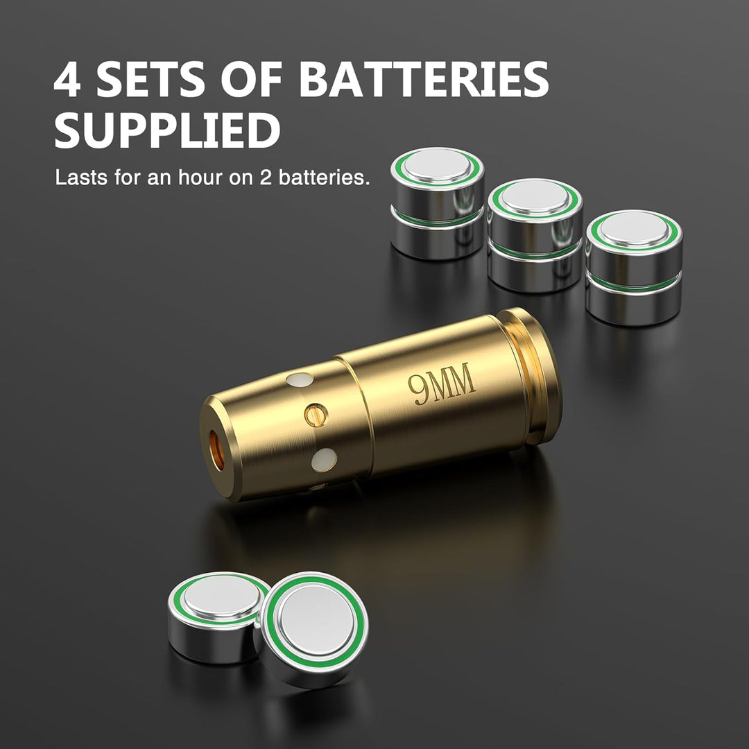 EZshoot Bore Sight 9mm Red Laser Boresighter with 4 Sets of Batteries - Just Closeouts Canada Inc.