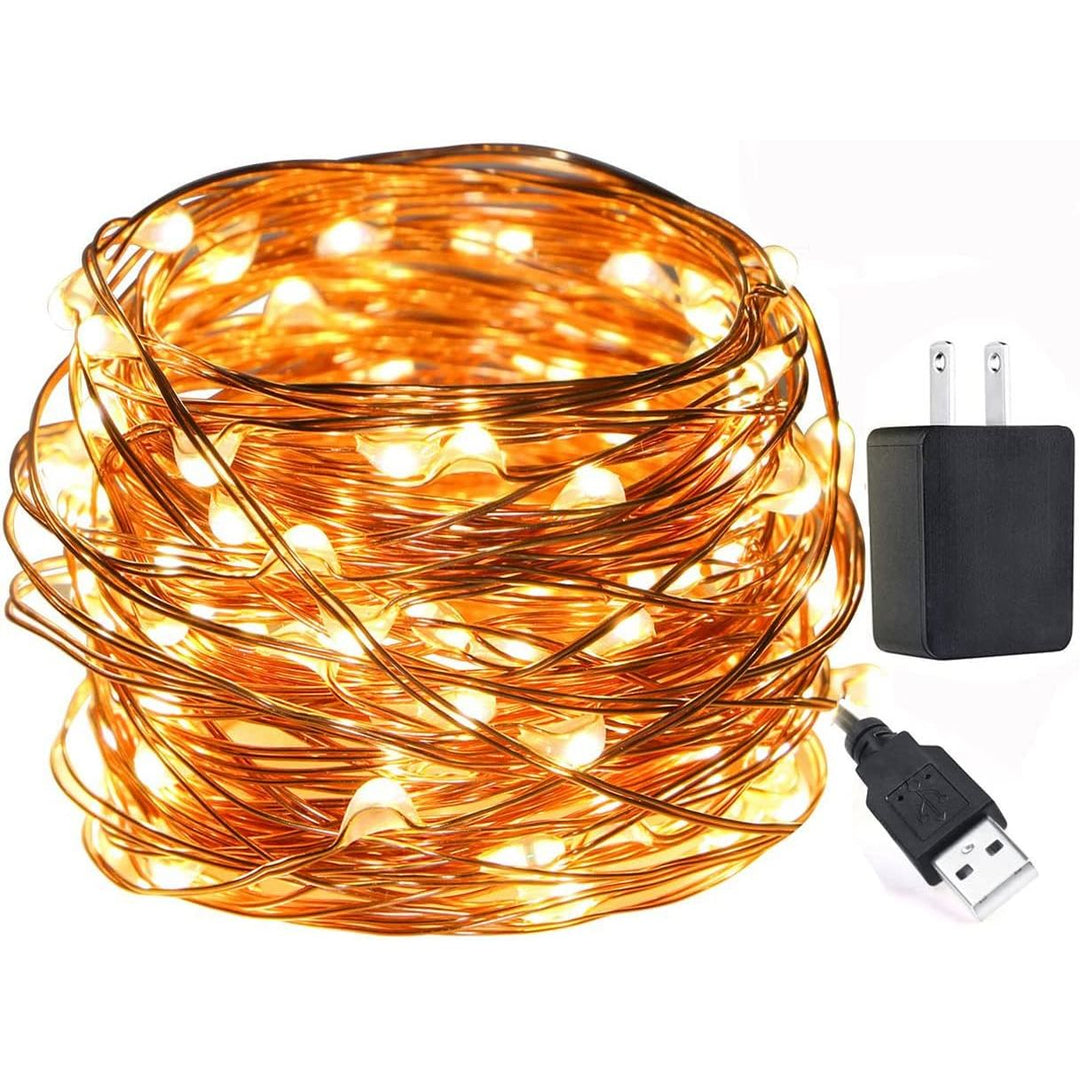 Fairy Lights Plug in, EShing 100LEDs 33Ft String Lights with Power Adapter, UL - Listed Waterproof Decorative Firefly Lights for Wedding Party Backdrop Canopy Tapestry Gazebo Indoor Outdoor Decorations - Just Closeouts Canada Inc.