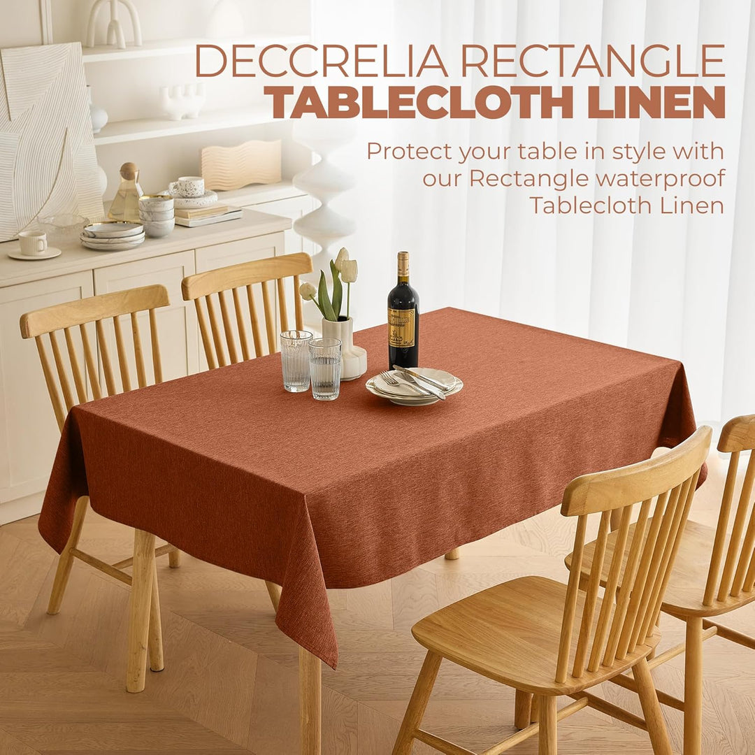 Fall Wrinkle-Free Oblong Table Cloth Decoration for Birthday, Waterproof Outdoor Picnic Linen Table Covers for Camping, Party& Wedding (Rectangle, 60 x 104 Inch (8-10 Seats), Burnt Orange) - Just Closeouts Canada Inc.X004C68QZ5