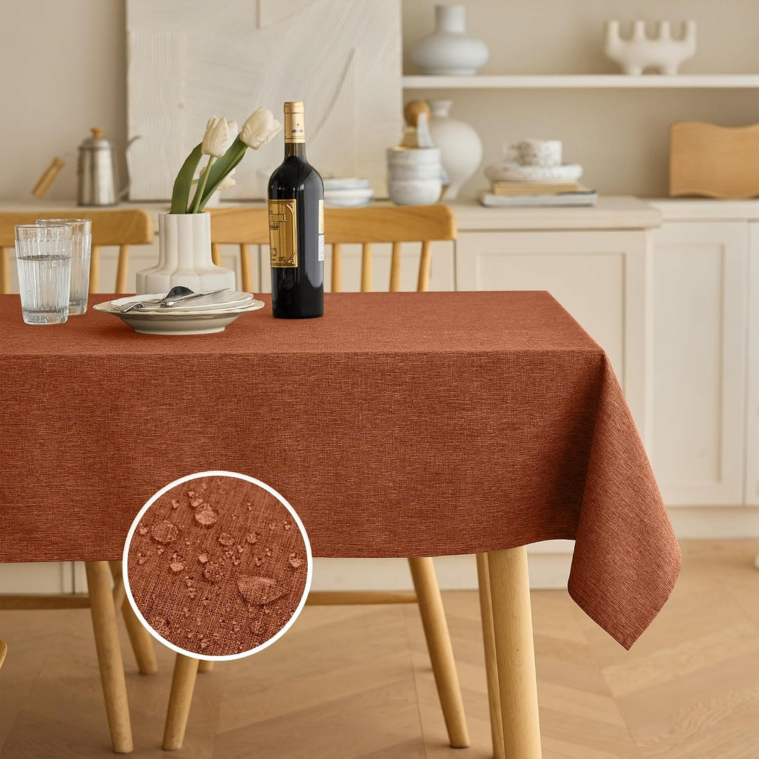 Fall Wrinkle-Free Oblong Table Cloth Decoration for Birthday, Waterproof Outdoor Picnic Linen Table Covers for Camping, Party& Wedding (Rectangle, 60 x 104 Inch (8-10 Seats), Burnt Orange) - Just Closeouts Canada Inc.X004C68QZ5