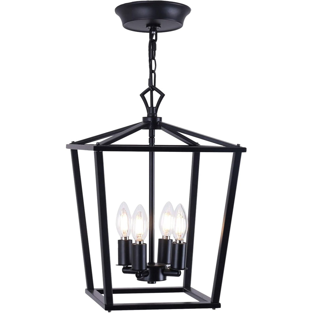 Farmhouse Chandelier, Lantern Pendant Light, Industry Foyer Ceiling Lighting Fixture,12inch,Black, Vintage Openwork Cage Hanging Light for Kitchen Island Dining Room,Stairwell Shop - Just Closeouts Canada Inc.X002BRU3WB