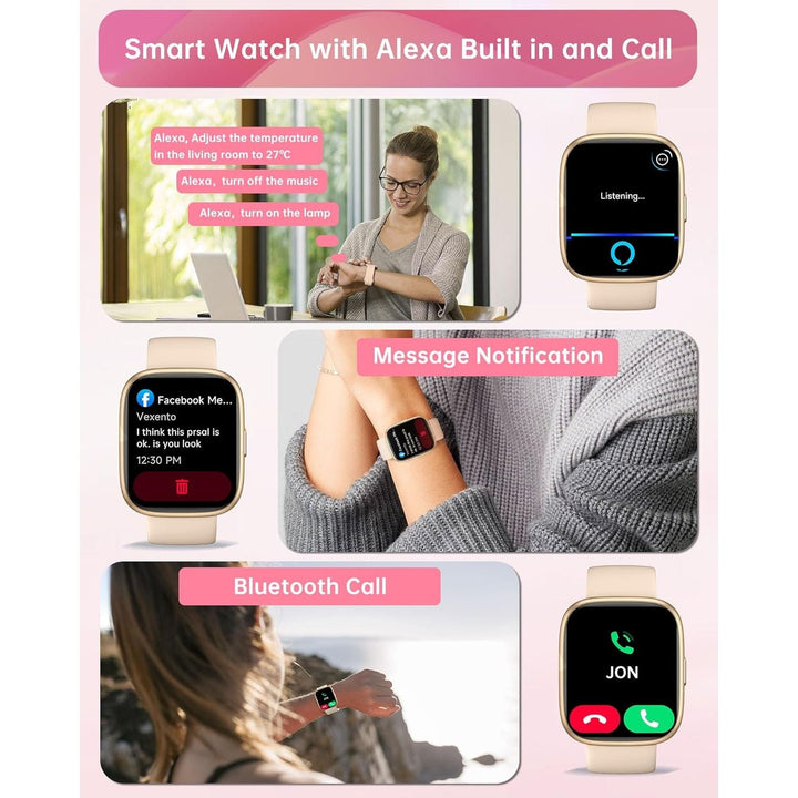 Faweio Smart Watch for Men/Women, Alexa Built - in Smartwatch (Pink) - Just Closeouts Canada Inc.X00498FTCT