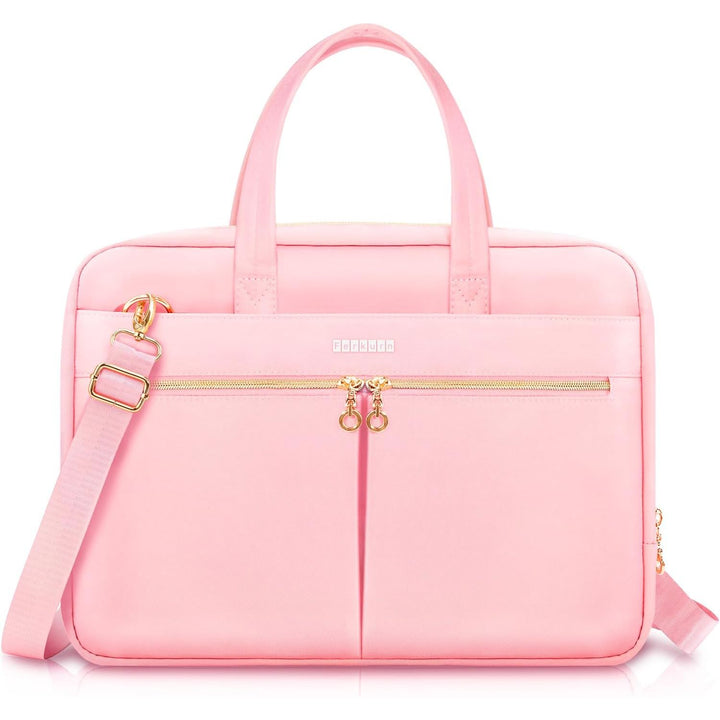 Ferkurn Laptop Bag Case Women Men Computer Bag for Mac HP LG Dell ASUS Acer, Shoulder Strap Carrying Briefcase Messenger Bag, Pink, 15.6 inch - Just Closeouts Canada Inc.