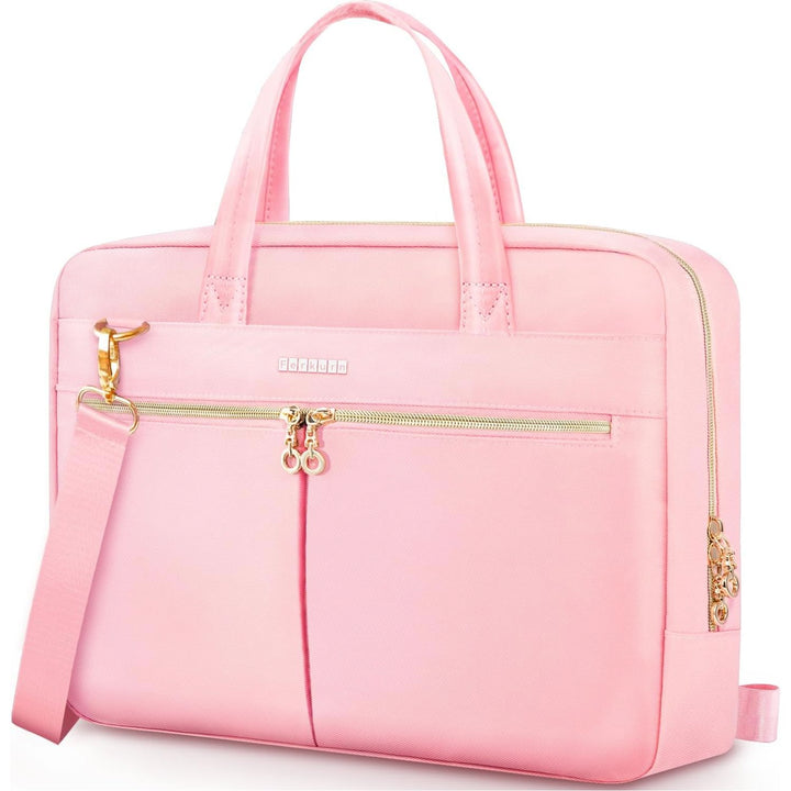 Ferkurn Laptop Bag Case Women Men Computer Bag for Mac HP LG Dell ASUS Acer, Shoulder Strap Carrying Briefcase Messenger Bag, Pink, 15.6 inch - Just Closeouts Canada Inc.