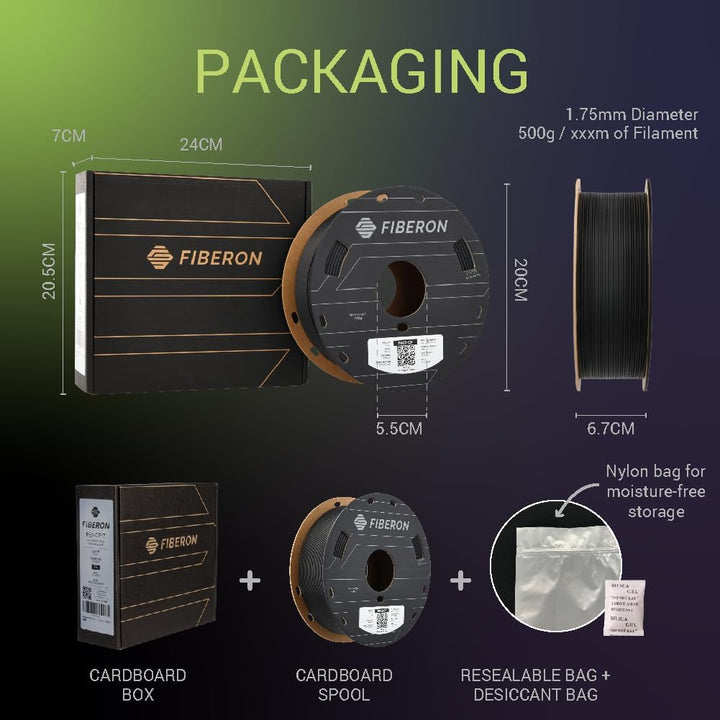 Fiberon PA612 - CF Carbon Fiber Nylon Filament 1.75mm Black 0.5kg, Fiberon PA612 - CF Strong & Low Moisture Sensitive Nylon 1.75mm 3D Printing Filament. 111 - Fiberon Pa612 - cf15 1.75mm Black 0.5kg (Hex Code: 302e2f) - Just Closeouts Canada Inc.FG07001