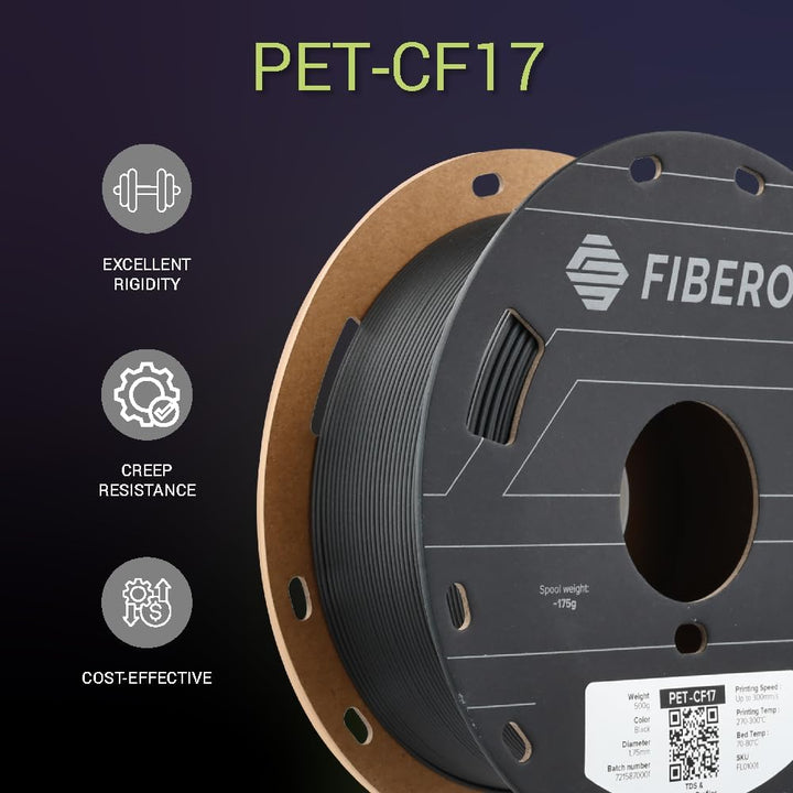 Fiberon PET - CF17 3D Printing Filament Black 1.75mm 0.5kg, Excellent Stable Stiffness - Fiberon Carbon Fiber Reinforced PET 3D Printer Filament, Ideal for Jigs and Fixtures - Just Closeouts Canada Inc.FL01001