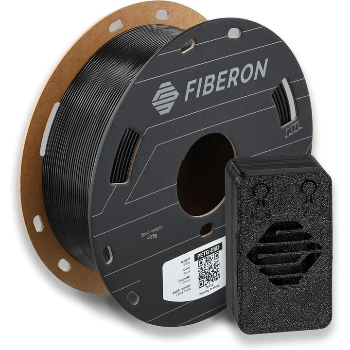 Fiberon PETG - ESD Filament 1.75mm Black 0.5kg Ð Electrostatic Discharge Safe, Tough PETG 3D Printer Filament for Electronics Industry. 111 - Fiberon Petg - esd 1.75mm Black 0.5kg (Hex Code: 161618) - Just Closeouts Canada Inc.FB03001