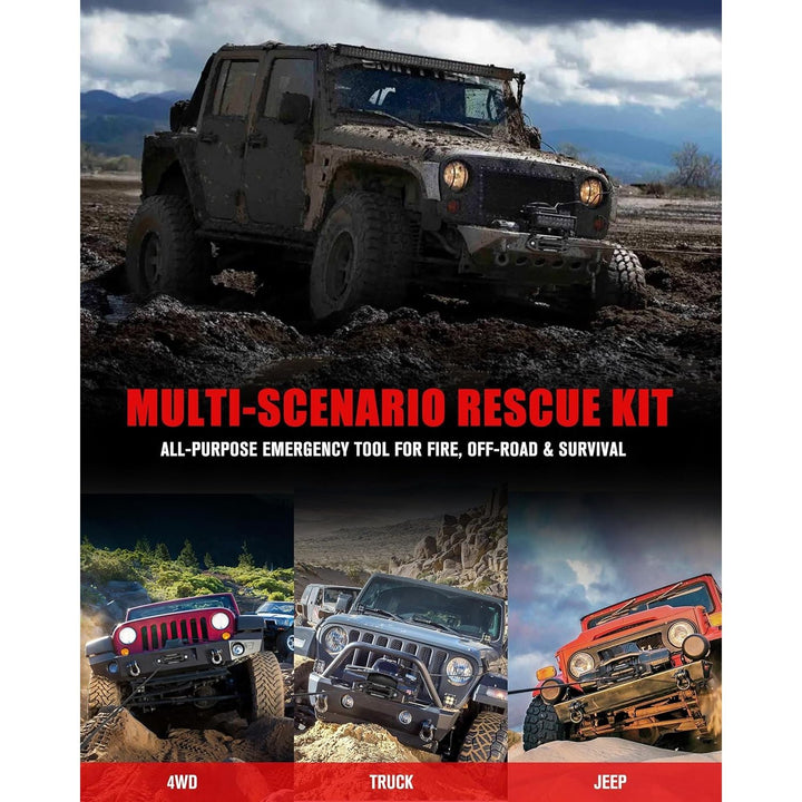 FIERYRED Synthetic Winch Rope Cable Kit 3/8inch 100FT 26500lbs Winch Line Replacement with Forged Hook D Ring Shackle Protective Sleeve for 4WD Off - Road Vehicle SUV, Black - Just Closeouts Canada Inc.