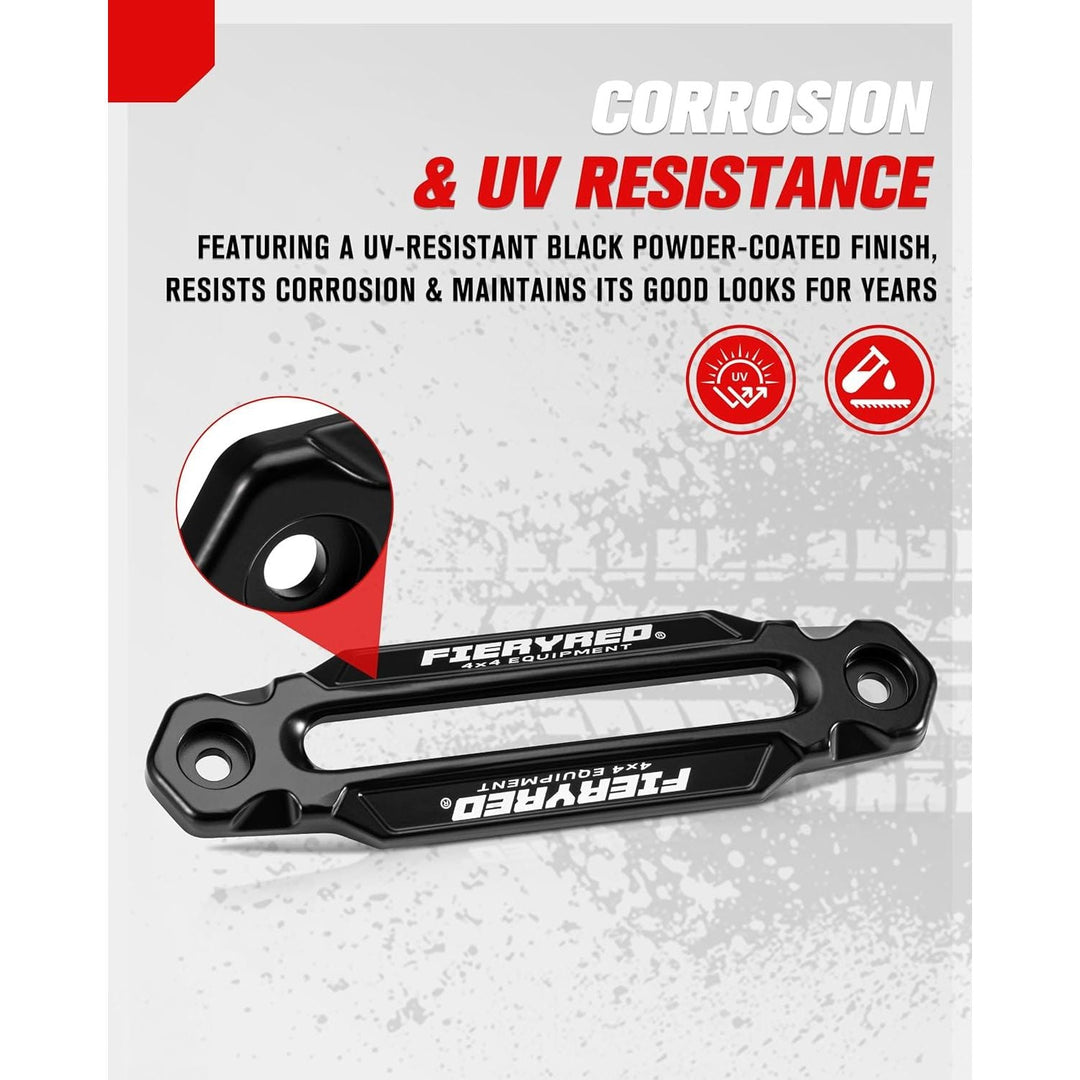 FIERYRED Winch Hawse Fairlead 10 Inch Aluminum Fairlead for Synthetic Rope, Suitable for 9000 - 14500 LBS Winch - Just Closeouts Canada Inc.