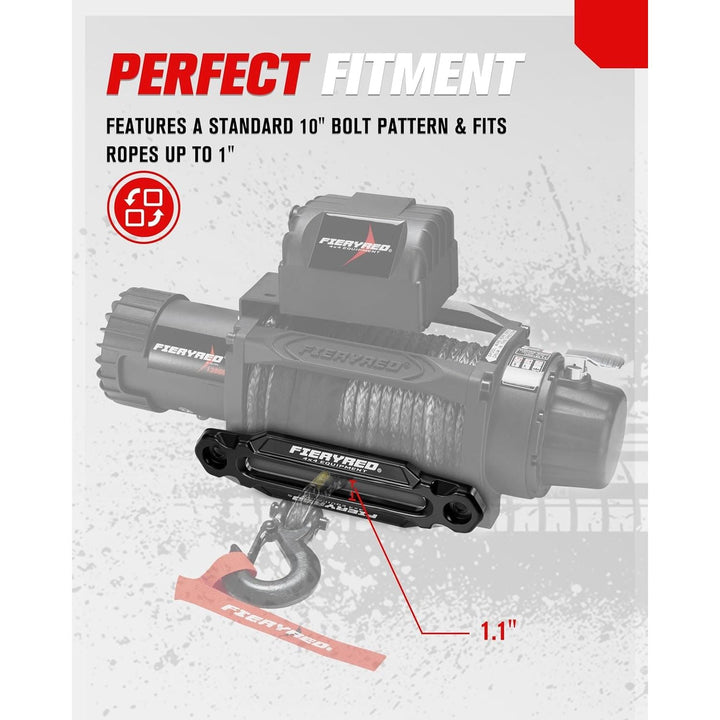 FIERYRED Winch Hawse Fairlead 10 Inch Aluminum Fairlead for Synthetic Rope, Suitable for 9000 - 14500 LBS Winch - Just Closeouts Canada Inc.