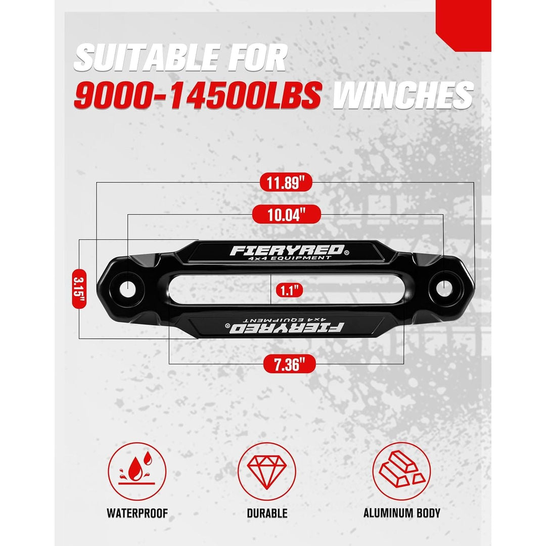 FIERYRED Winch Hawse Fairlead 10 Inch Aluminum Fairlead for Synthetic Rope, Suitable for 9000 - 14500 LBS Winch - Just Closeouts Canada Inc.