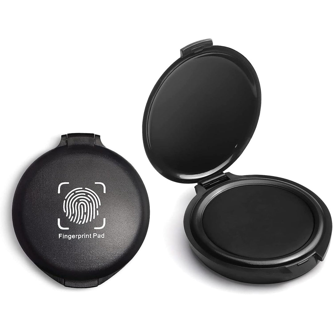 Fingerprint Ink Pad, Thumbprint Ink Pad for Office Notary Supplies Identification Security ID Fingerprint Cards, Law Enforcement Fingerprint Kit Black Thumb Print Ink Pad Stamp Pad (Black 2 Pack) - Just Closeouts Canada Inc.