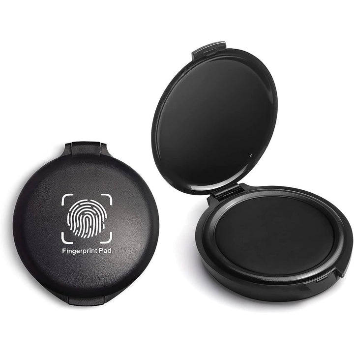 Fingerprint Ink Pad, Thumbprint Ink Pad for Office Notary Supplies Identification Security ID Fingerprint Cards, Law Enforcement Fingerprint Kit Black Thumb Print Ink Pad Stamp Pad (Black 2 Pack) - Just Closeouts Canada Inc.