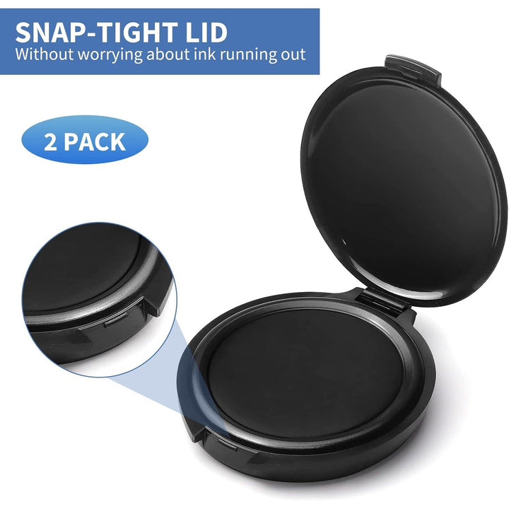 Fingerprint Ink Pad, Thumbprint Ink Pad for Office Notary Supplies Identification Security ID Fingerprint Cards, Law Enforcement Fingerprint Kit Black Thumb Print Ink Pad Stamp Pad (Black 2 Pack) - Just Closeouts Canada Inc.