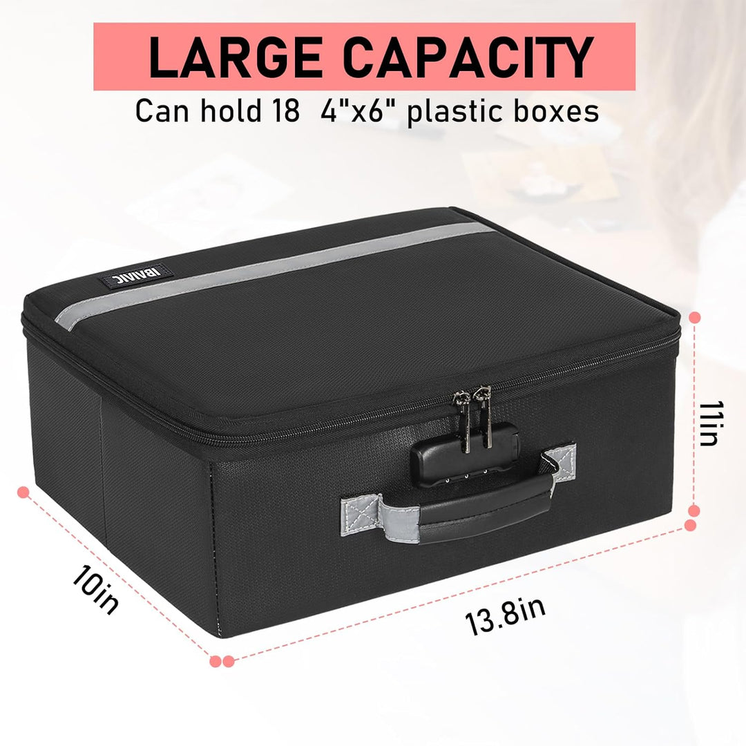 Fire - resistant Photo Storage Box, Photo Organizer with Lock, Portable Photo Storage Containers Suitable for Storing 20pcs 4" x 6" Photo Cases, Includes Photo Storage Containers - Just Closeouts Canada Inc.X004ELOU03