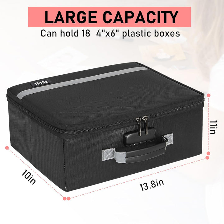 Fire - resistant Photo Storage Box, Photo Organizer with Lock, Portable Photo Storage Containers Suitable for Storing 20pcs 4" x 6" Photo Cases, Includes Photo Storage Containers - Just Closeouts Canada Inc.X004ELOU03