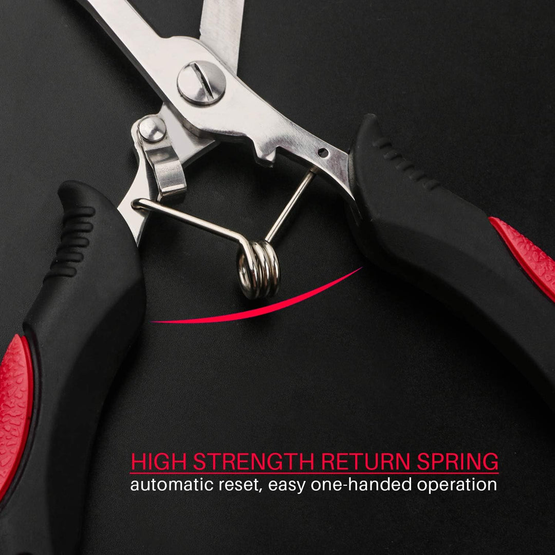 Fishing Pliers Stainless Steel Hook Remover Braid Cutter Rustproof Saltwater Split Ring Pliers Fishing Multi-Tools with Sheath and Lanyard - Just Closeouts Canada Inc.X004YYSL3R