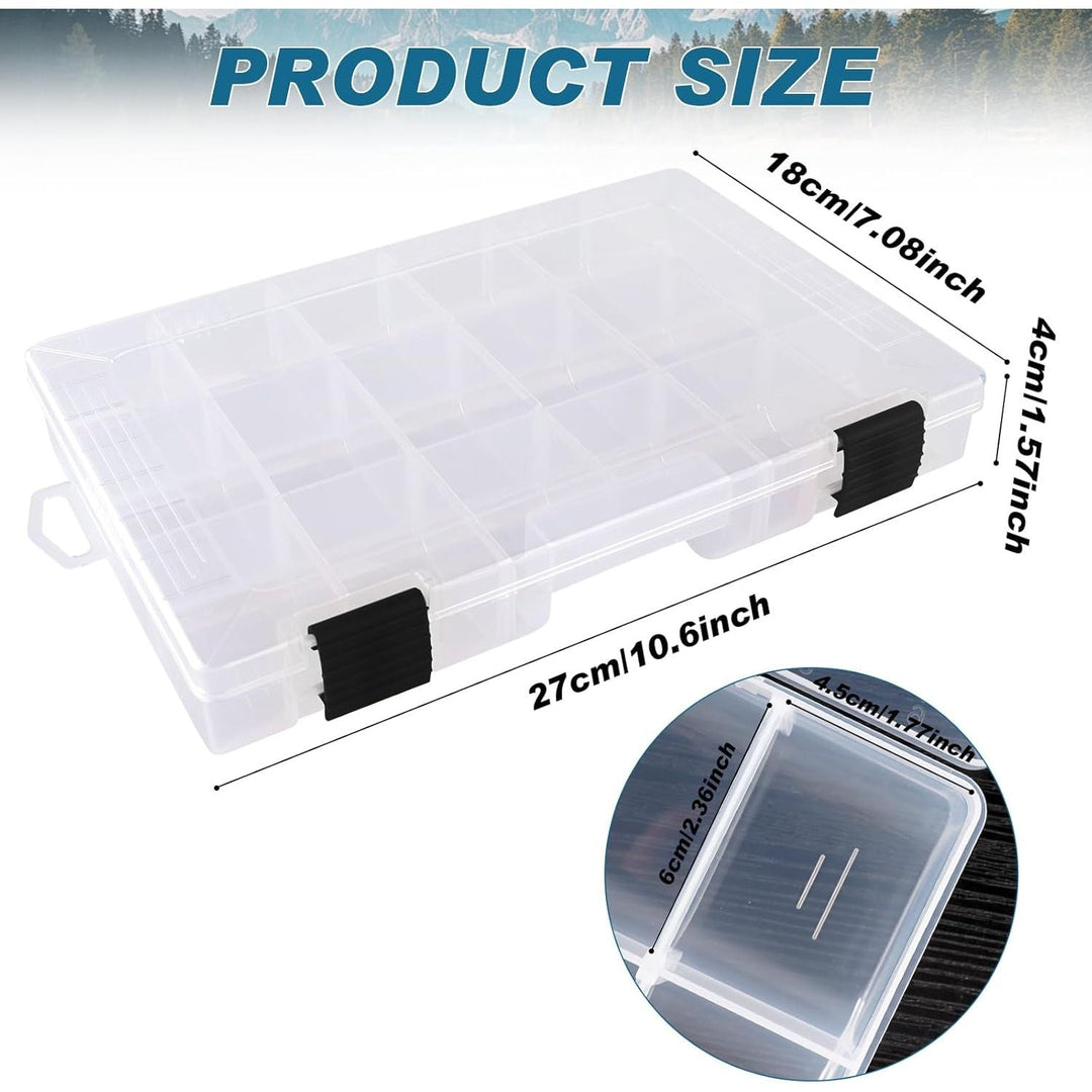 Fishing Tackle Boxes,3600 Tackle Tray Clear Plastic Fishing Box with Removable Dividers Fishing Storage Organizer Boxes for Lures (2 Packs) - Just Closeouts Canada Inc.X004Z7DAW5