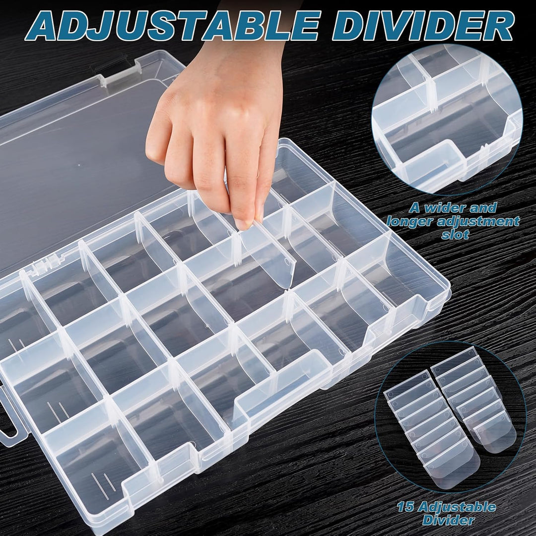 Fishing Tackle Boxes,3600 Tackle Tray Clear Plastic Fishing Box with Removable Dividers Fishing Storage Organizer Boxes for Lures (2 Packs) - Just Closeouts Canada Inc.X004Z7DAW5