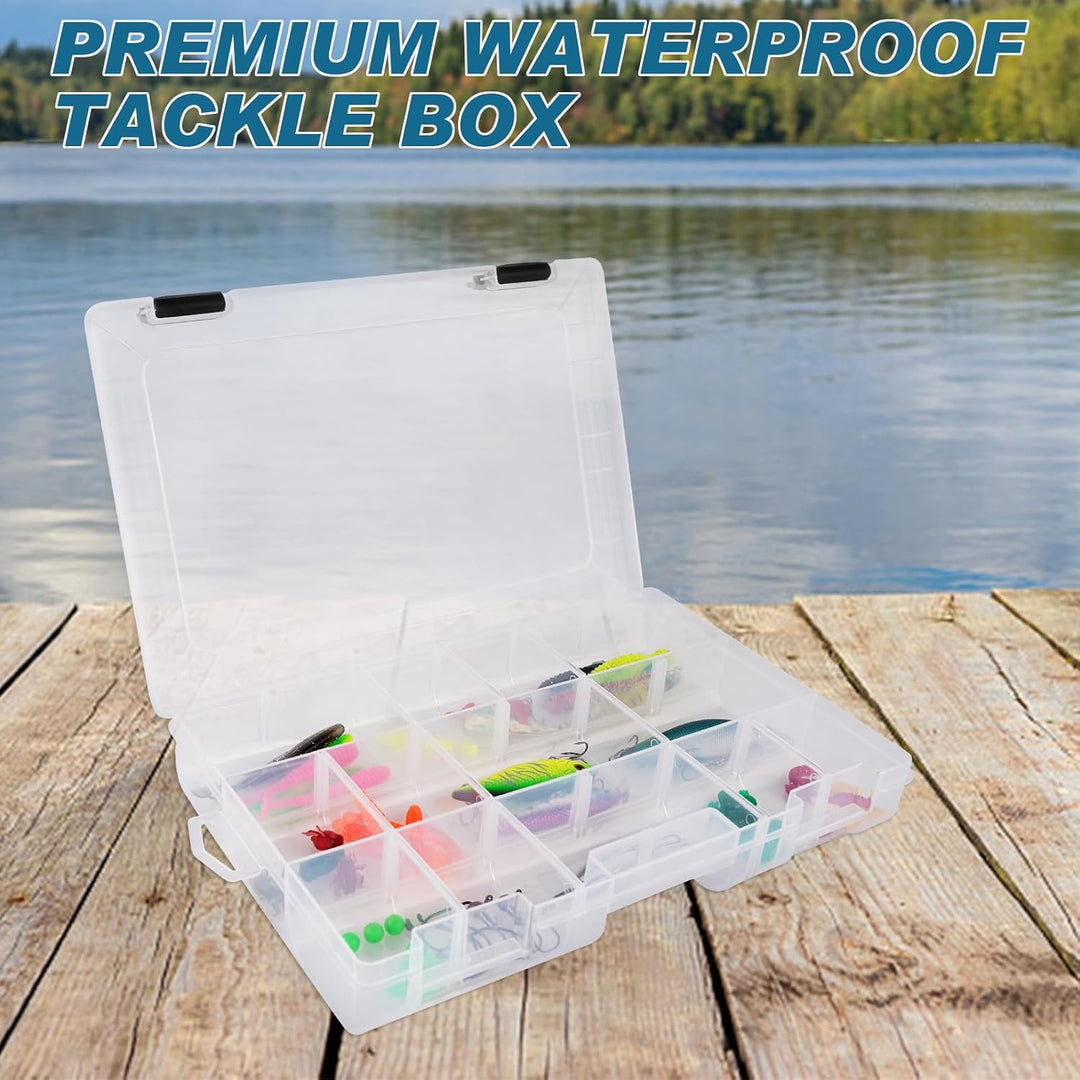 Fishing Tackle Boxes,3600 Tackle Tray Clear Plastic Fishing Box with Removable Dividers Fishing Storage Organizer Boxes for Lures (2 Packs) - Just Closeouts Canada Inc.X004Z7DAW5