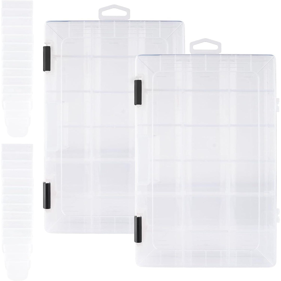 Fishing Tackle Boxes,3600 Tackle Tray Clear Plastic Fishing Box with Removable Dividers Fishing Storage Organizer Boxes for Lures (2 Packs) - Just Closeouts Canada Inc.X004Z7DAW5