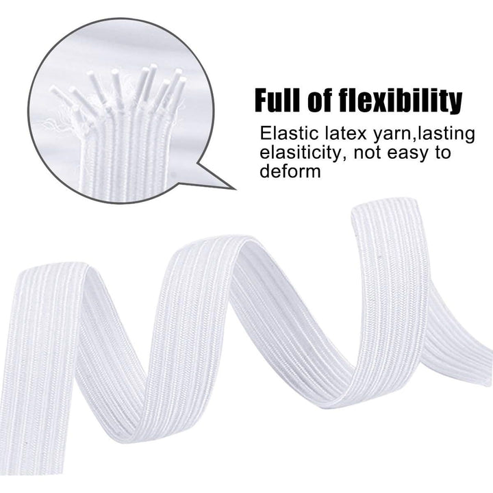 Flat Braided Sewing Elastic – White, 1/4 in × 70 yd - Just Closeouts Canada Inc.