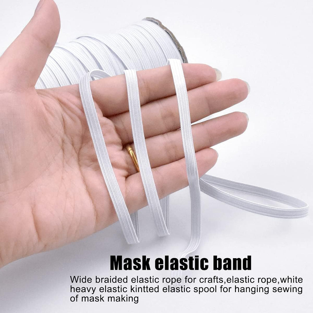 Flat Braided Sewing Elastic – White, 1/4 in × 70 yd - Just Closeouts Canada Inc.