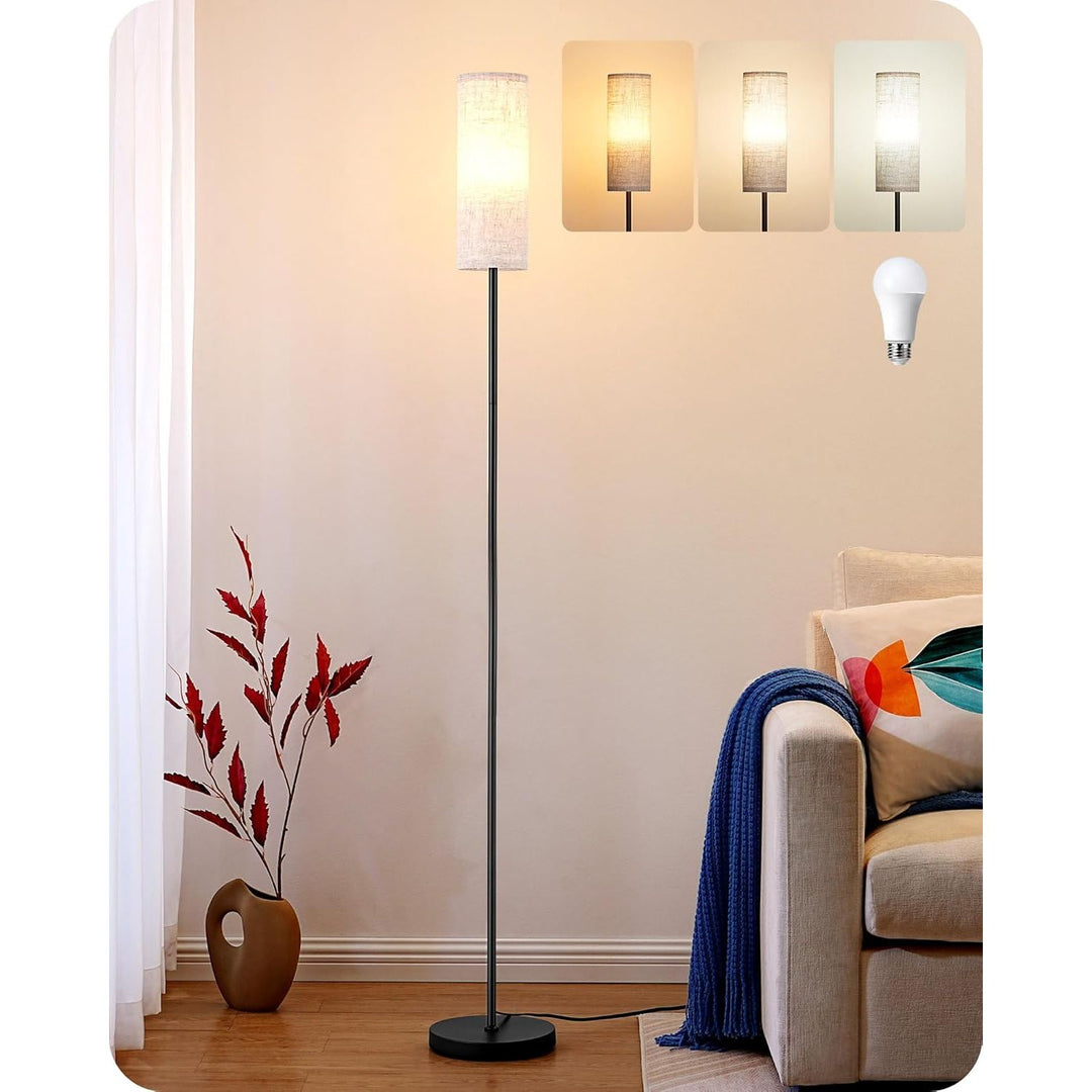Floor Lamps for Living Room, 63.7in Minimalist Standing Lamp with 9W LED Bulb, 3 Color Temperature, Modern Corner Lamp for Bedroom, Nursery, Office, Foot Pedal Switch, Black - Just Closeouts Canada Inc.X004OQPUJD