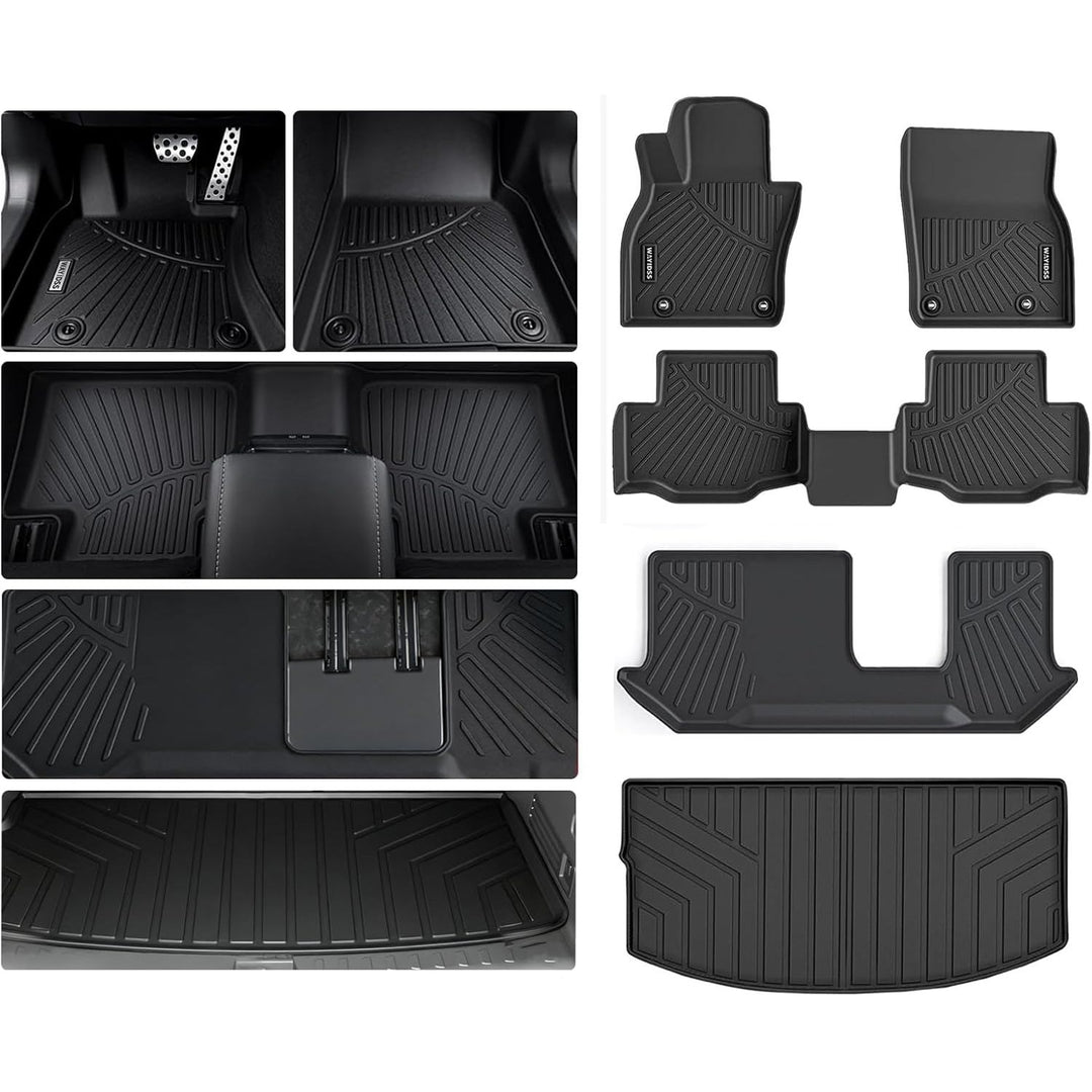 Floor Mats for 2024 2025 2026 Mazda CX - 90/PHEV/MHEV 8 Seats (Not Fit 6&7 Seats) TPE All Weather Protection 3 Rows Car Floor Liners & Cargo Liner Accessories for CX90 5pc - Black - Just Closeouts Canada Inc.X00411KXKH