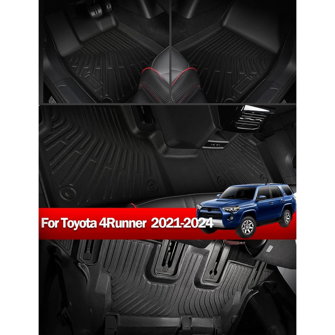 Floor Mats for Toyota 4Runner 2010-2024 Floor Mats & Cargo Liner with Backrest Mat Full Set 7 Seater All Weather Protection TPE for Toyota 4Runner Accessories Waterproof Heavy - Just Closeouts Canada Inc.