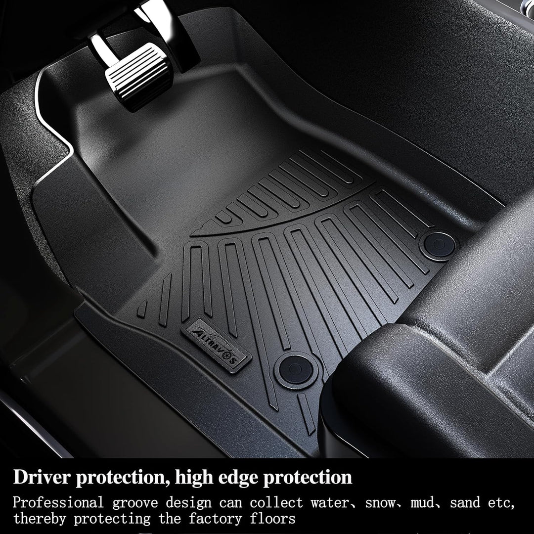Floor Mats & Large Trunk Mat for 2018 - 2025 2026 Volkswagen Atlas（Only Fit 6 Seats） - 2nd Row Bucket Seat，TPE All Weather Protection 3 Rows Car Floor Liners with Large Cargo Liners - Just Closeouts Canada Inc.X004D92DJL