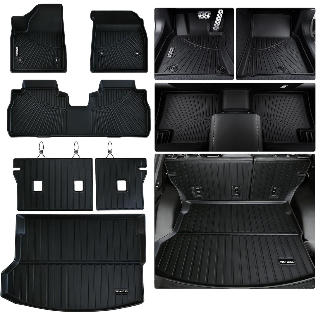 Floor Mats & Large Trunk Mat for 2024 2025 2026 Chevy Chevrolet Equinox EV (Non Fuel) with Backrest Mat,TPE All Weather Car Floor Liners with Large Cargo Liners Covering The backrest - Just Closeouts Canada Inc.X004DKIKGF