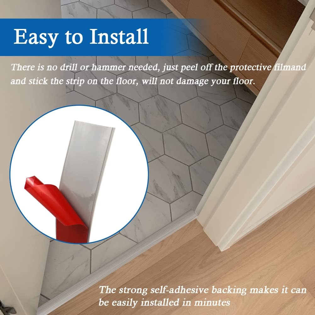 Floor Transition Strip Floor Cover Strips Self Adhesive Flooring Transitions Laminate Floor Strip 2" Wide Vinyl Floor Flat Divider Strip Elegant Wood Grain Design (6.56Ft, Gray) - Just Closeouts Canada Inc.