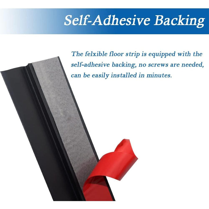 Floor Transition Strip Self Adhesive Carpet & Flooring Transitions Edging Trim Strip PVC Threshold Transitions Suitable for Threshold Height Less Than 5mm (6.56Ft, Black) - Just Closeouts Canada Inc.