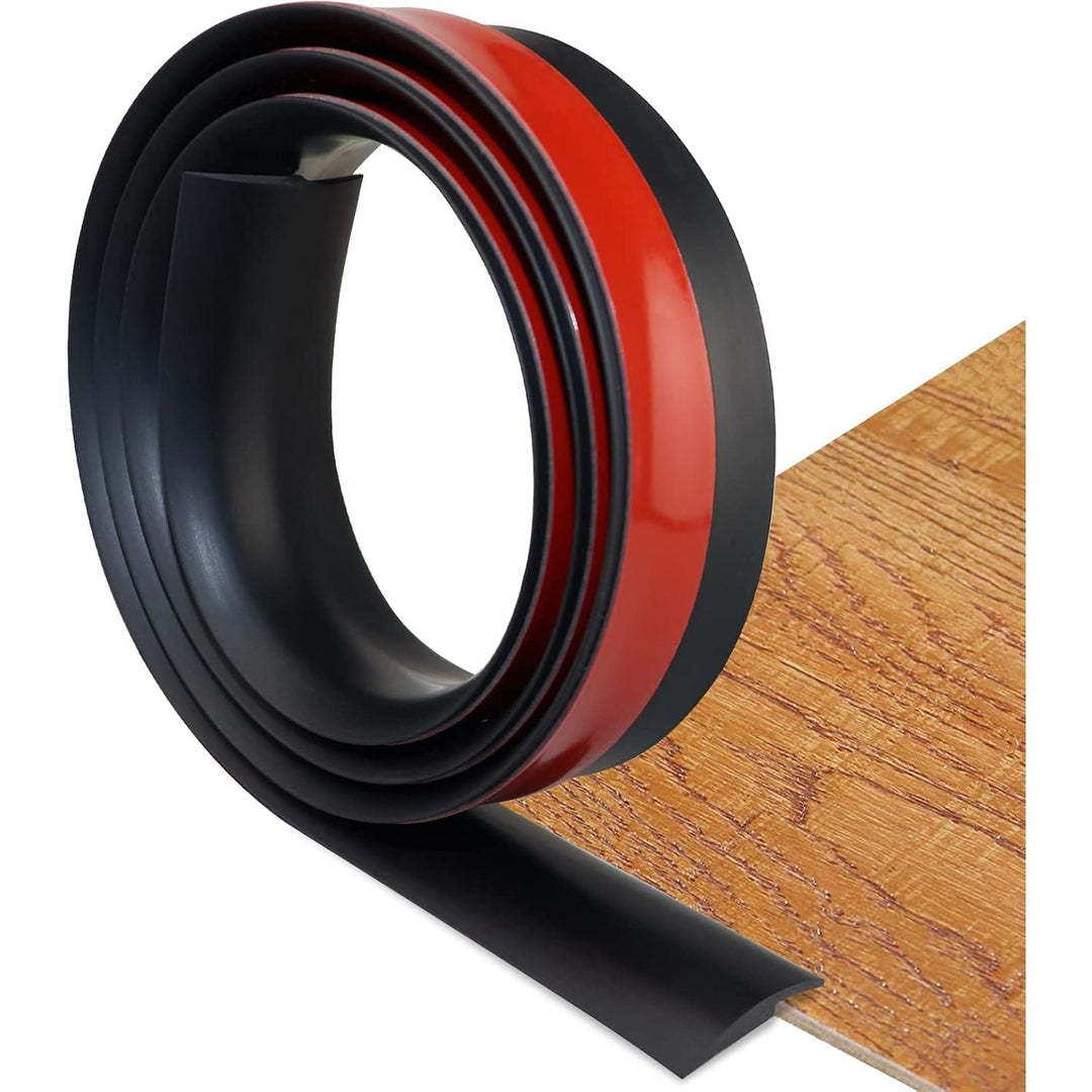 Floor Transition Strip Self Adhesive Carpet & Flooring Transitions Edging Trim Strip PVC Threshold Transitions Suitable for Threshold Height Less Than 5mm (6.56Ft, Black) - Just Closeouts Canada Inc.
