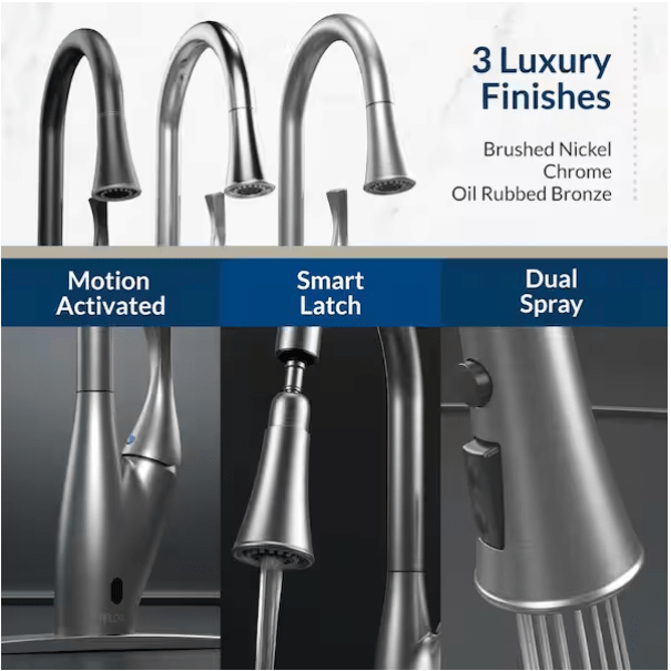FLOW X Series Single - Handle Pull - Down Sprayer Manual & Motion Sensor Kitchen Faucet, Brushed Nickel - Just Closeouts Canada Inc.FLOWX-BN
