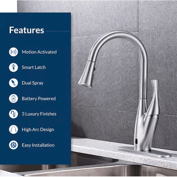 FLOW X Series Single - Handle Pull - Down Sprayer Manual & Motion Sensor Kitchen Faucet, Chrome - Just Closeouts Canada Inc.FLOWX-CP