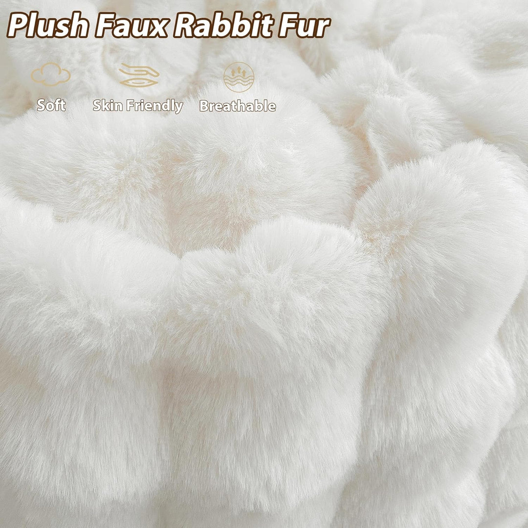 Fluffy Faux Rabbit Fur Bean Bag Cover (No Filler), Big Luxury Fuzzy Stuffed Animal Storage Bubble Large Bean Bag Chair Home Decor, Comfy Shaggy Furry Beanbag Cover Kids Girls Adults, Beige - Just Closeouts Canada Inc.