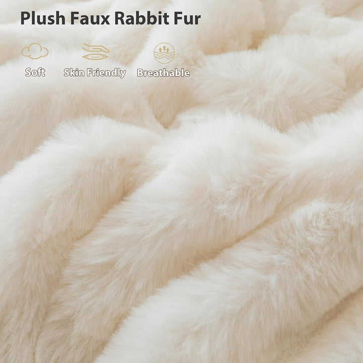Fluffy Faux Rabbit Fur Body Pillow Cover, Luxury Ivory Bubble Shaggy Plush Bed Body Pillowcase with Zipper Closure, Long 20"x54" Fuzzy Furry Pillow Case for Adults Kids Girls Teens, Beige - Just Closeouts Canada Inc.X004LYX0I1