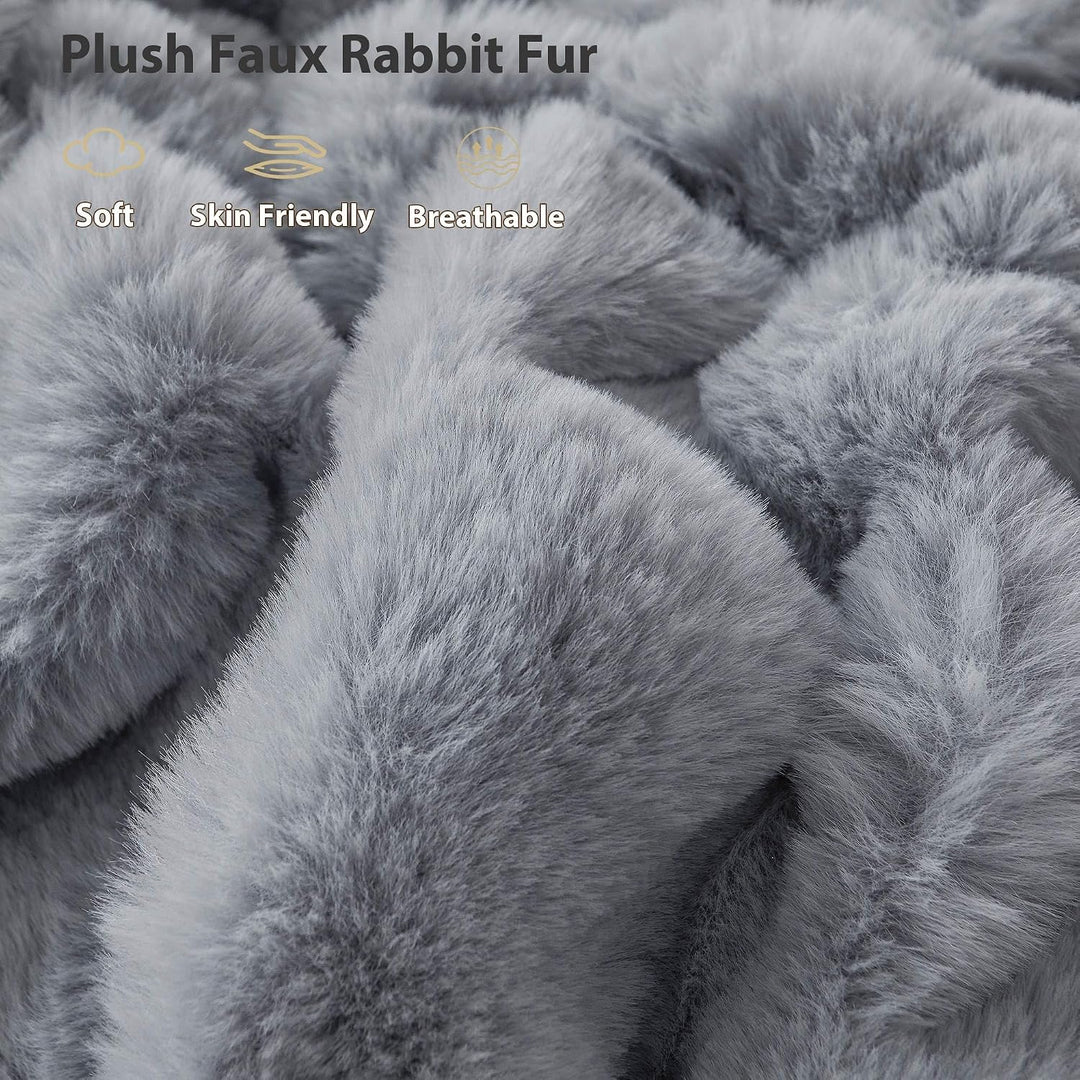 Fluffy Faux Rabbit Fur Body Pillow Cover, Soft Cute Bubble Shaggy Plush Bed Body Pillowcase with Zipper Closure, Long 20"x54" Fuzzy Furry Pillow Case for Pregnancy Side Sleeper, Light Grey - Just Closeouts Canada Inc.X004LYWZ8H