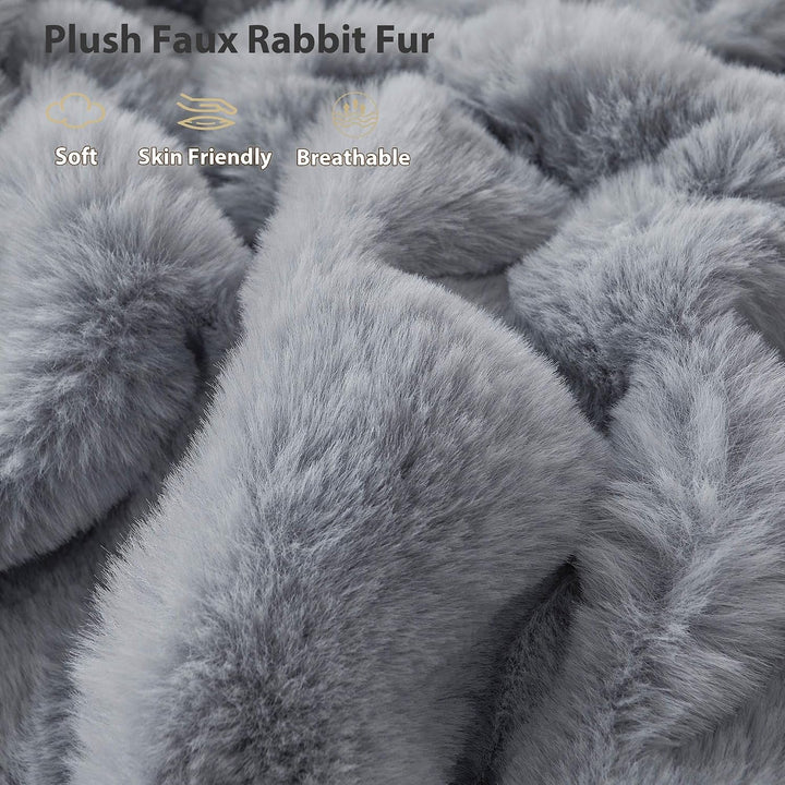 Fluffy Faux Rabbit Fur Body Pillow Cover, Soft Cute Bubble Shaggy Plush Bed Body Pillowcase with Zipper Closure, Long 20"x54" Fuzzy Furry Pillow Case for Pregnancy Side Sleeper, Light Grey - Just Closeouts Canada Inc.X004LYWZ8H