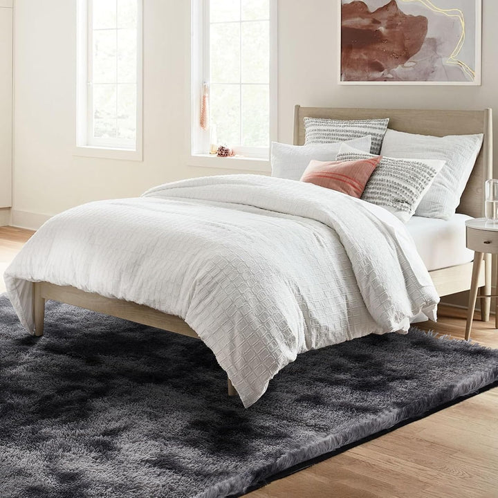 Fluffy Soft Rug for Living Room, 5x7 Indoor Modern Area Rugs Fluffy Bedroom, Thick Large Carpets for Kids Bedroom Home Decor Nursery Rug, High Pile Soft Throw Rug, Anti - Skid, Tie - Dyed Dark Grey - Just Closeouts Canada Inc.