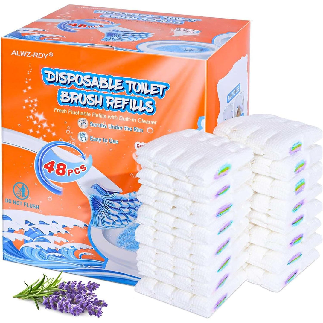 Flushable Toilet Refills with 48ct, Fresh Flushable Toilet Brush Refills For Toilet and Bathroom, Lavender Scent - Just Closeouts Canada Inc.