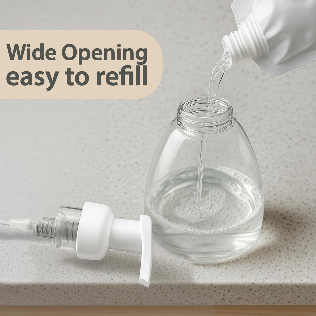 Foaming Soap Dispenser Pump - Bottle for Liquid Soap, 250ml (8.5 oz) Pack of 2 - Just Closeouts Canada Inc.